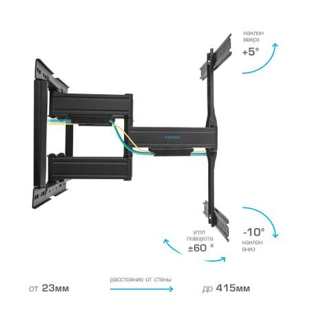 Кронштейн для телевизора KROMAX Ultra Slim-102 black