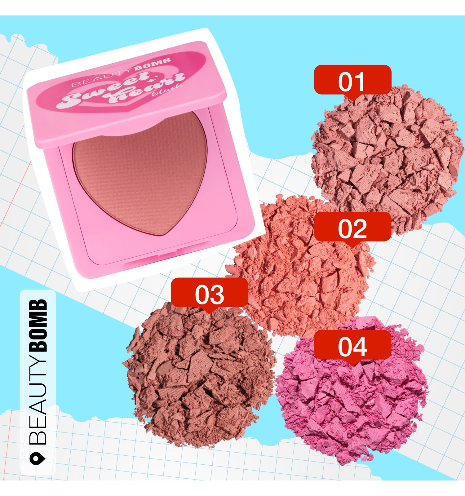 Румяна Beauty Bomb Blush Sweetheart тон 03 матовый светло-бордовый 4.5г - фото 10