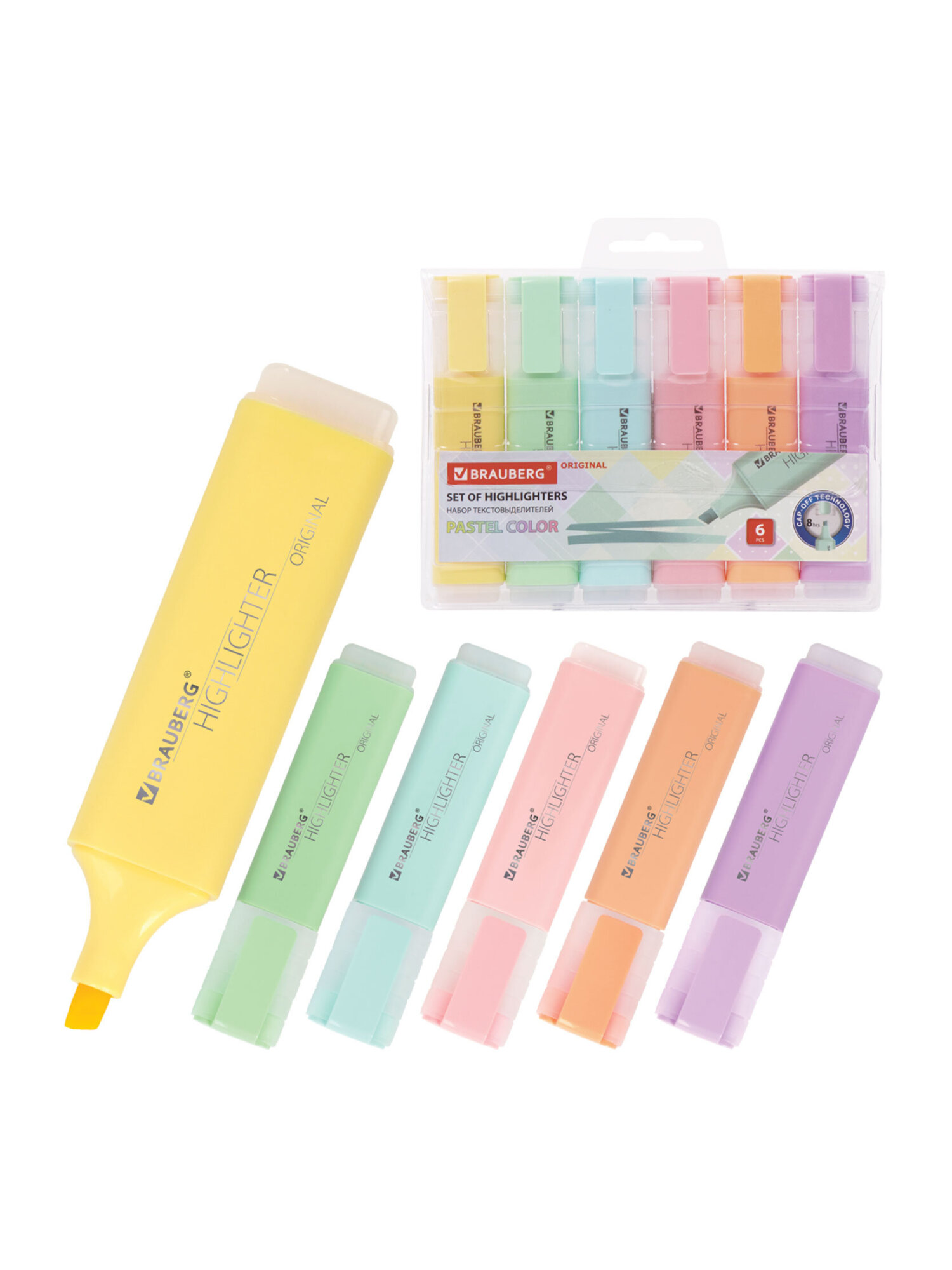 Текстовыделители Brauberg ассорти 6 штук - фото 6