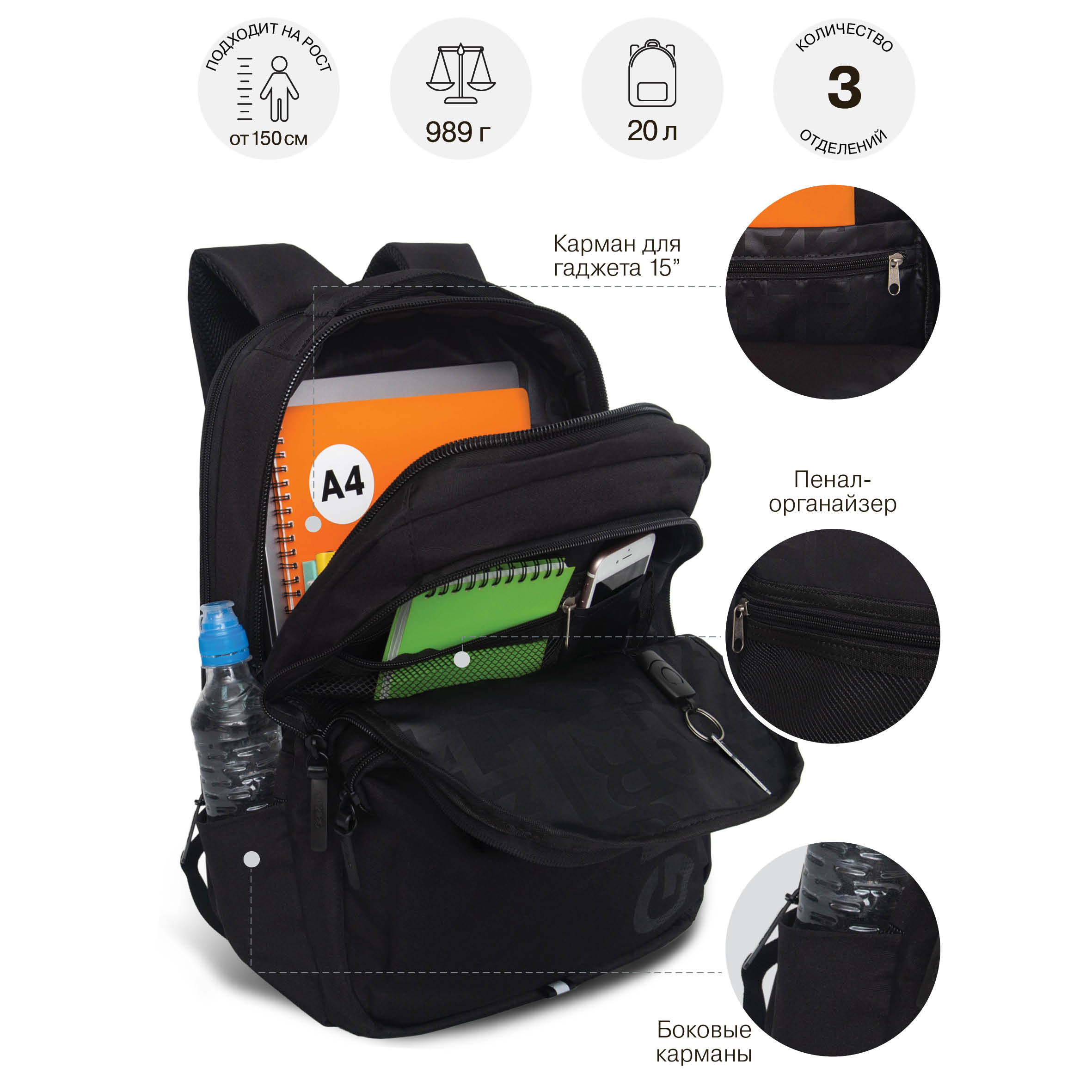 Рюкзак Grizzly для мальчика - фото 8