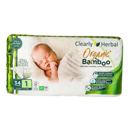 Подгузники Clearly Herbal 1 34 шт.