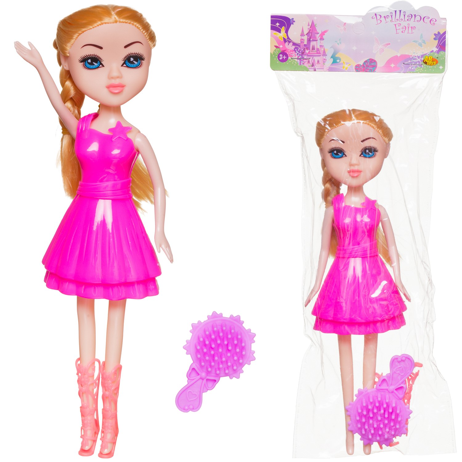 Кукла модельная Abtoys Brilliance Fair высота 18 см PT-01834/ярко-розовое - фото 2