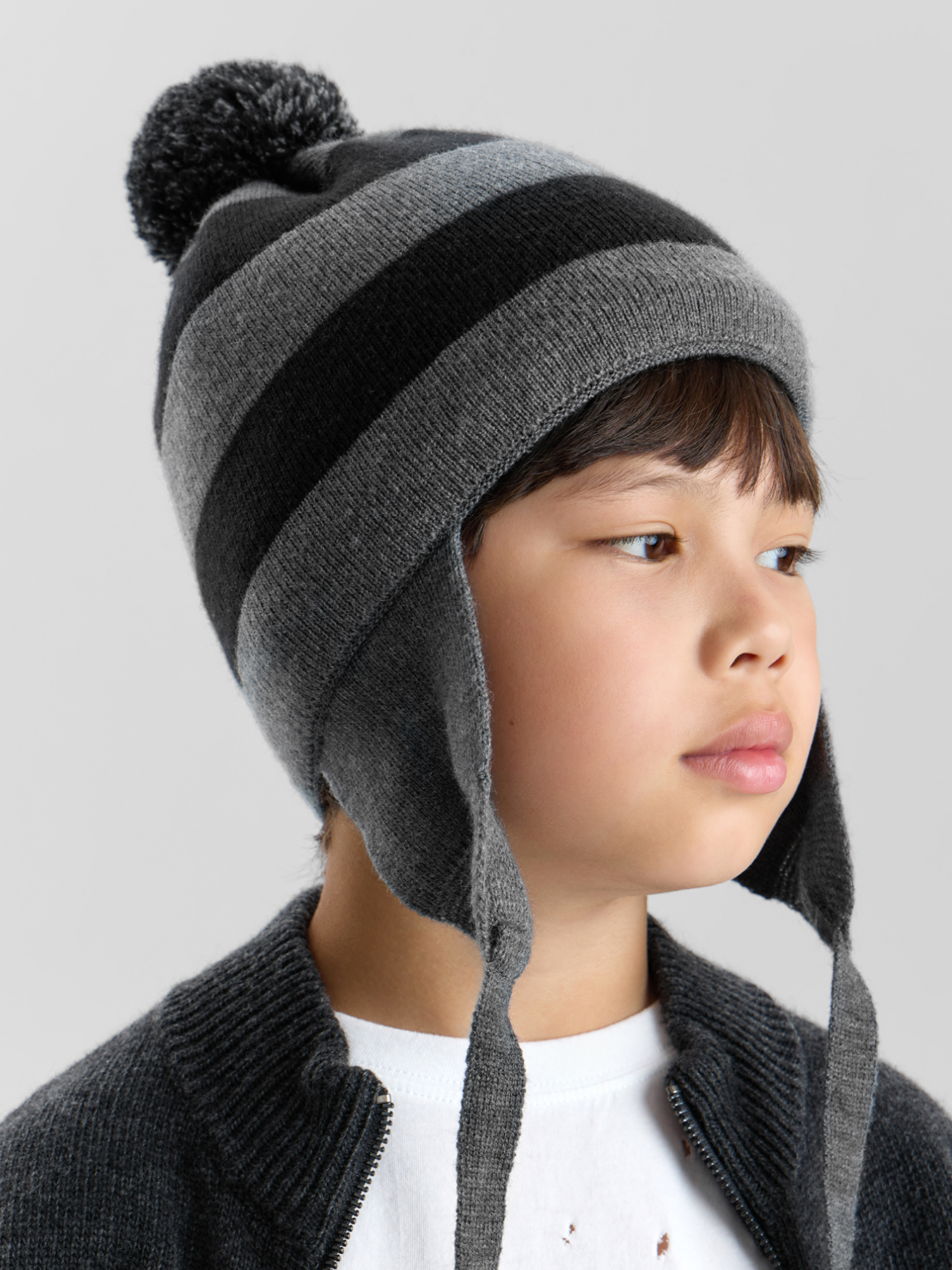 Шапка Happy Baby 89159-0_black-grey - фото 1