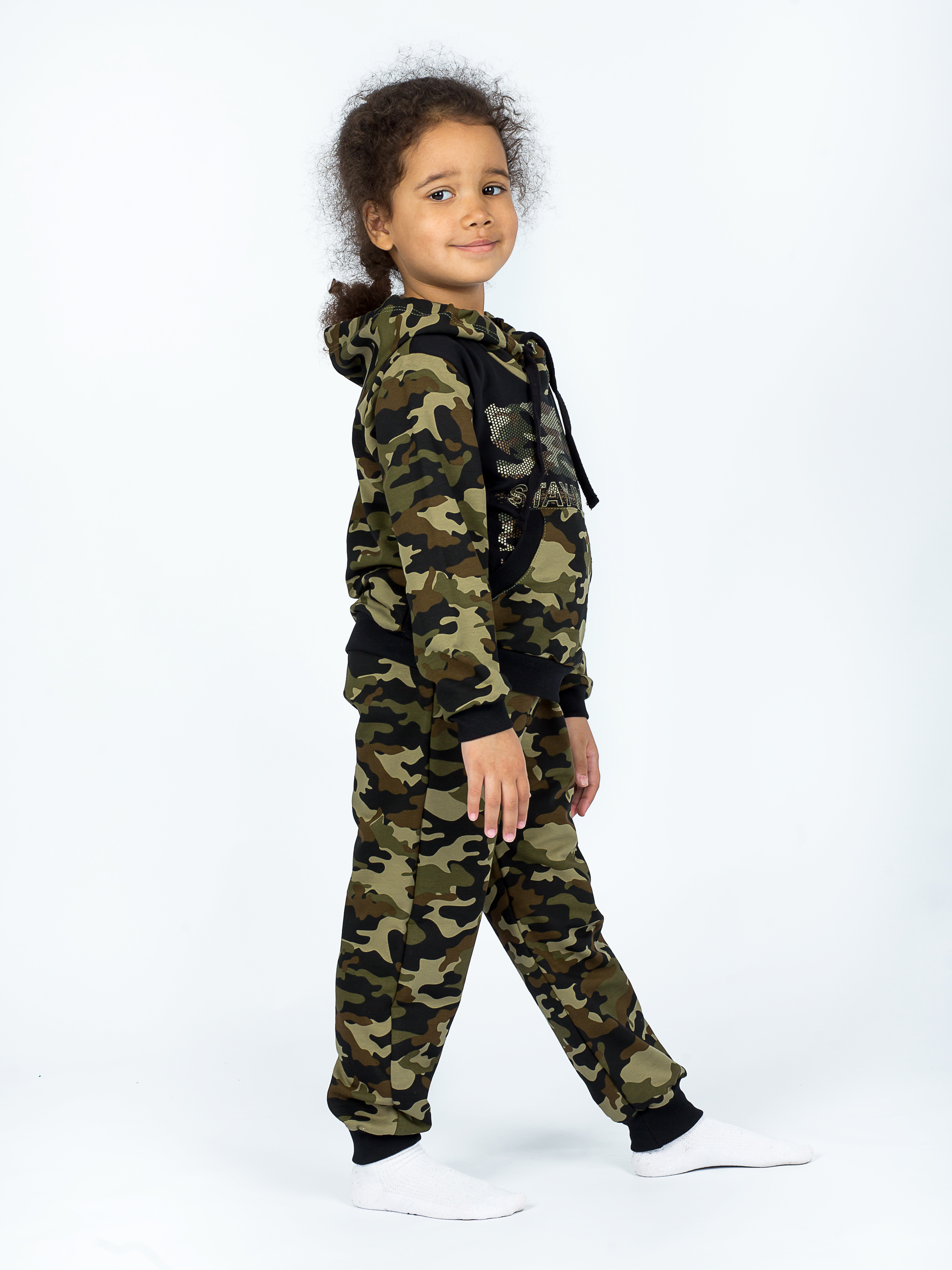 Костюм спортивный KiMMi Baby КБ-1308747 хаки черный милитари - фото 21