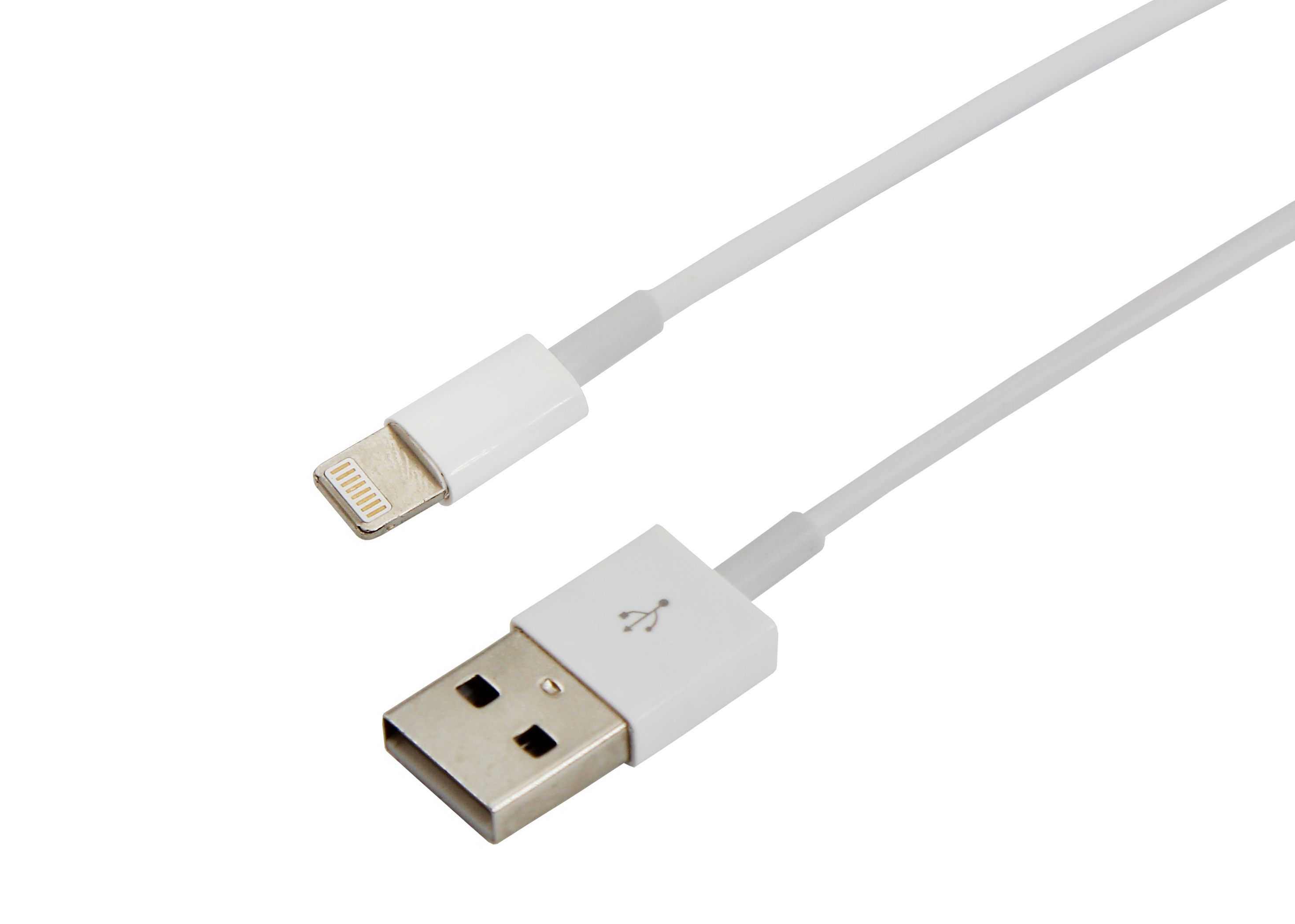 Кабель REXANT USB-A - Lightning для Apple 2.4 А 1 метр ПВХ белый оригинал чип MFI - фото 2