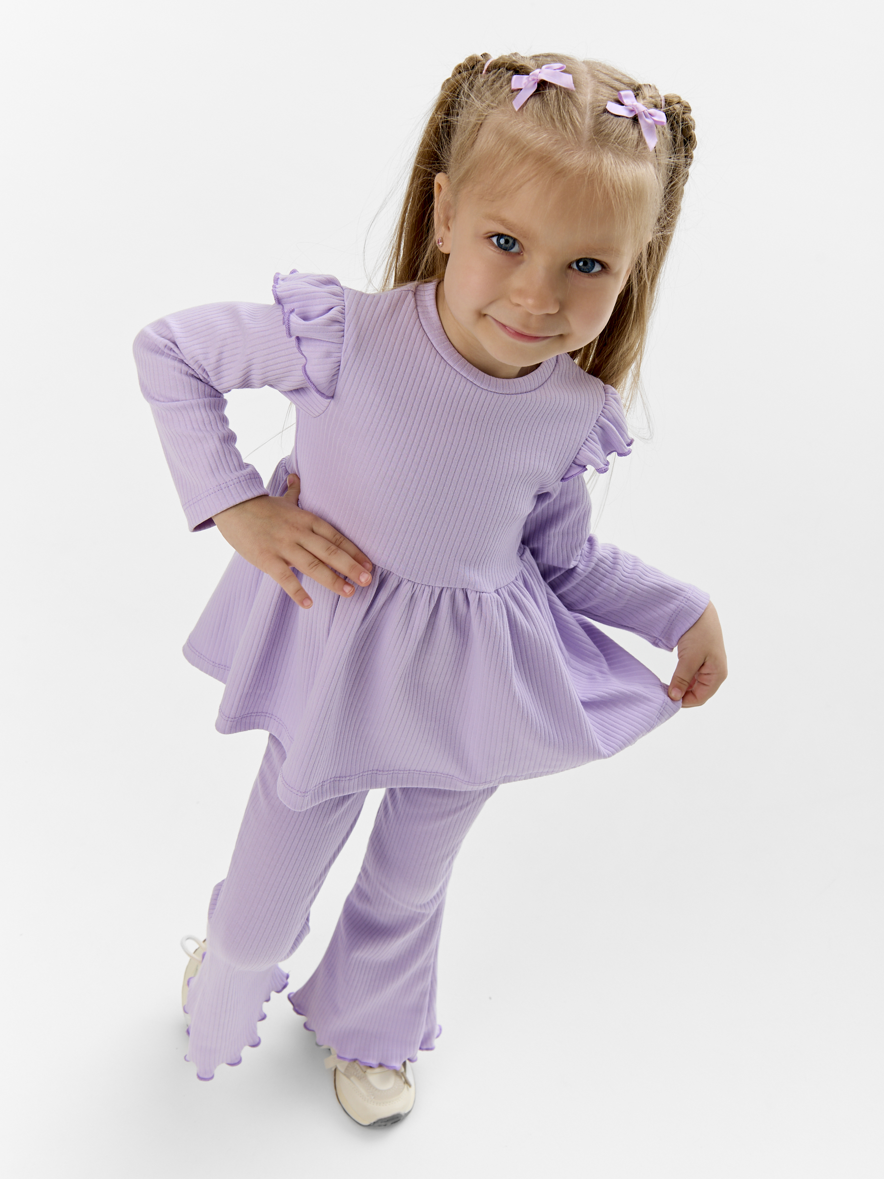 Лонгслив и брюки LEVAKIDS костюм_ласточка_сирень - фото 9