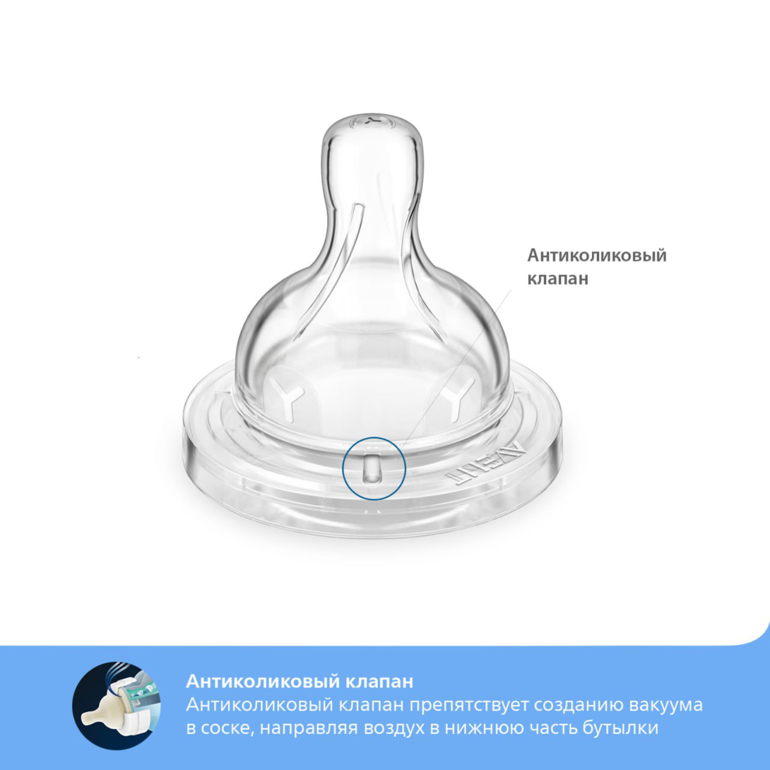 Соска Philips Avent Anti-Colic силикон (для густых жидкостей) 2 шт. - фото 4