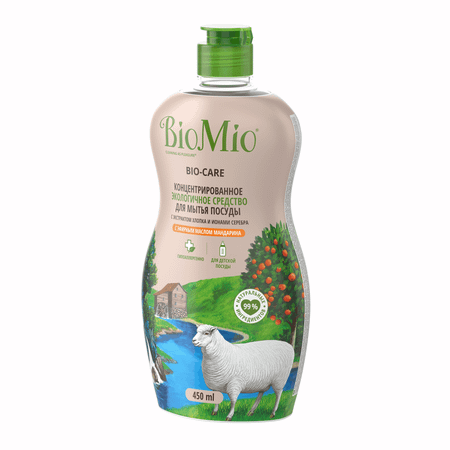 Средство для мытья посуды и овощей Bio Mio Bio-Care Мандарин Хлопок 450мл