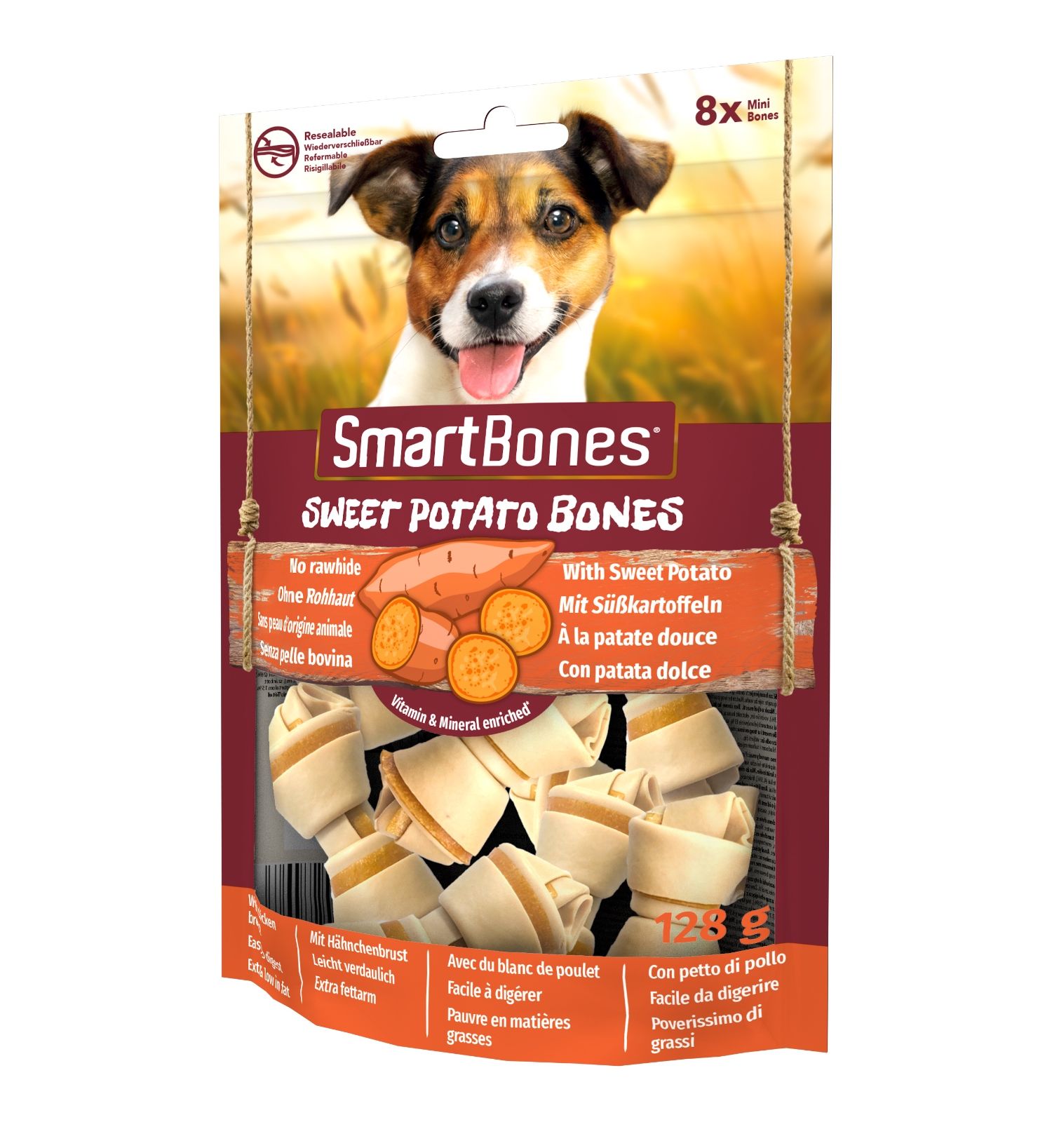 Лакомство для собак косточки Smart Bones с бататом мини 8шт - фото 2