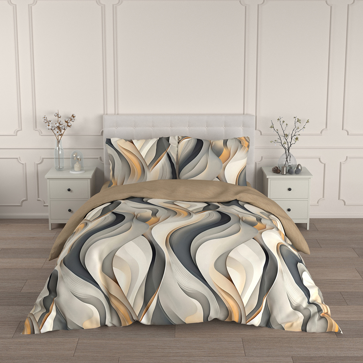 Комплект постельного белья для SNOFF сатин Брайн евро 4 предм. - фото 1