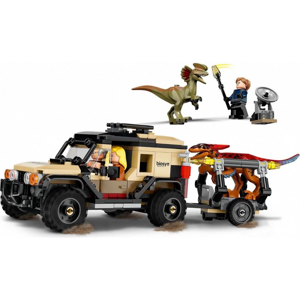Конструктор LEGO Jurassic World Перевозка ПирорапторДилофозавр блочный - фото 3