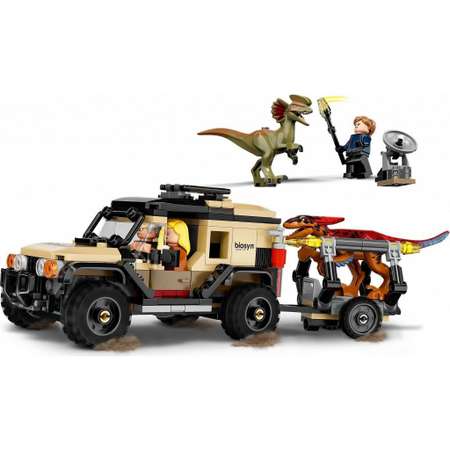 Конструктор LEGO Jurassic World Перевозка ПирорапторДилофозавр блочный