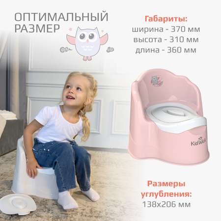 Горшок детский KidWick Трон розовый с белой крышкой