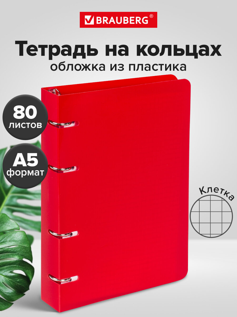Тетрадь со сменным блоком Brauberg клетка 80 лист. - фото 1