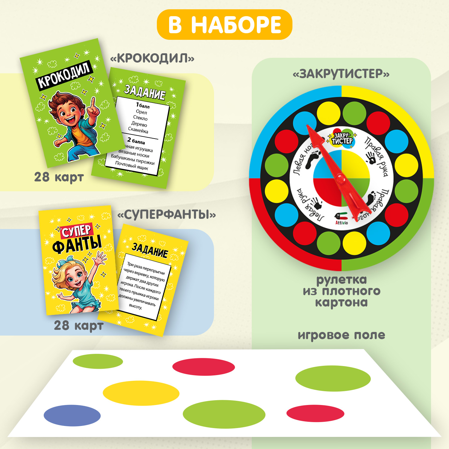 Настольная игра Attivio Твистер-Фанты-Крокодил - фото 8