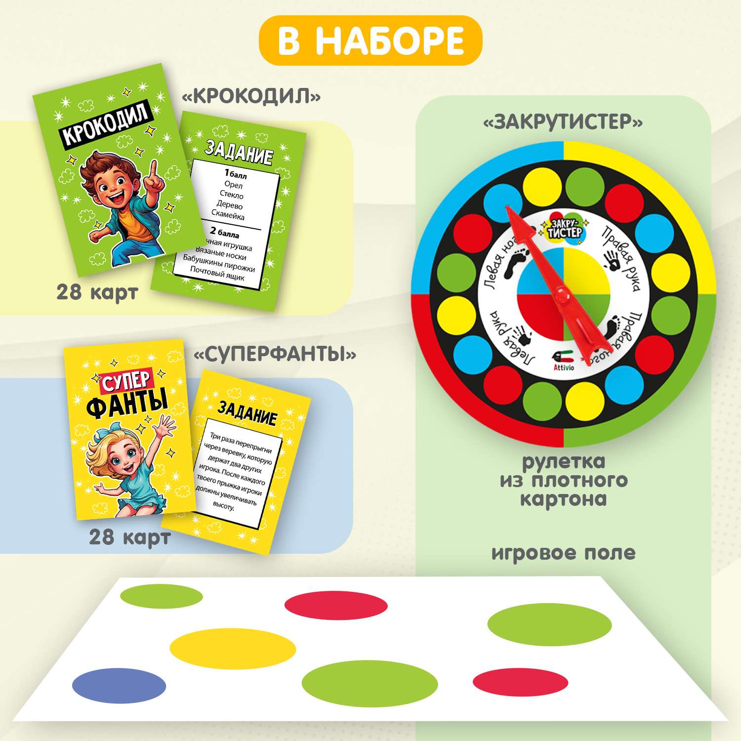 Настольная игра Attivio Твистер-Фанты-Крокодил - фото 8
