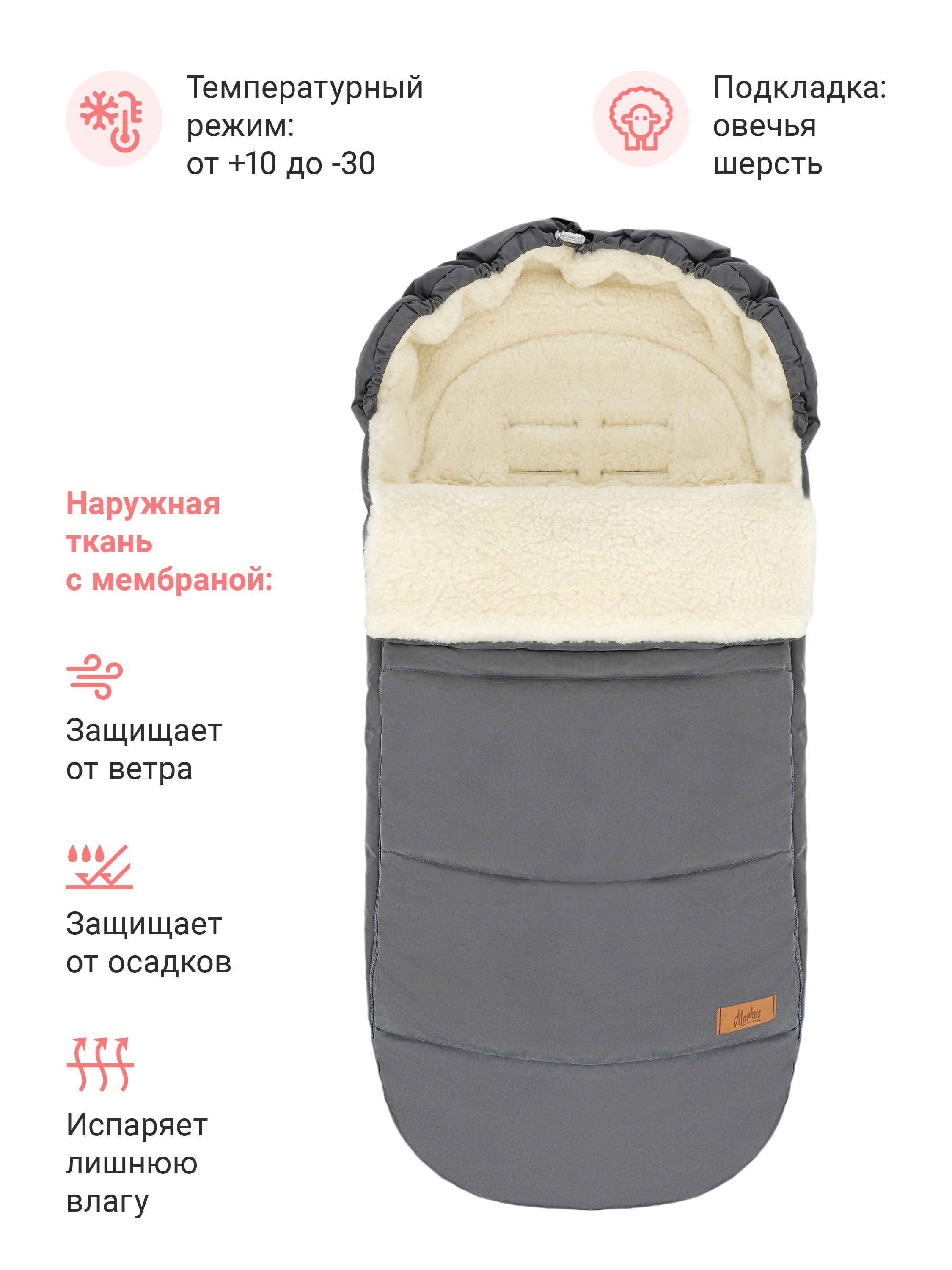 Зимний конверт в коляску Huge Basic - фото 2