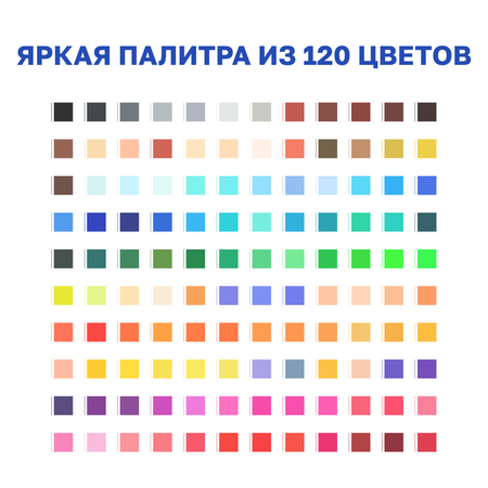 Маркеры DENKSY двусторонний 120 цв.