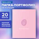 Портфолио школьника Brauberg папка А4 на кольцах 20 файлов для девочки