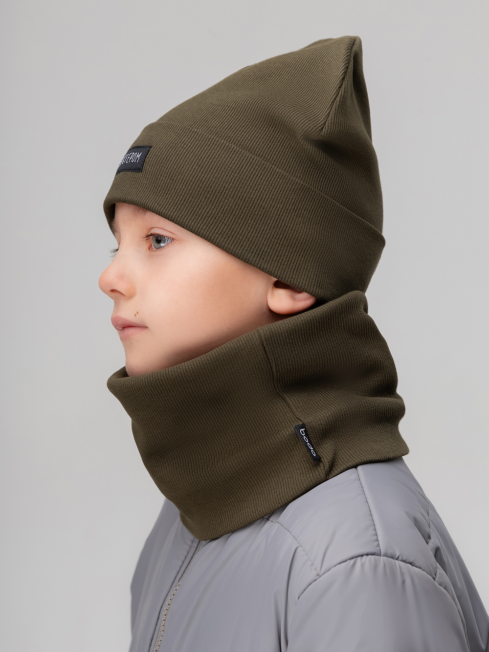 Шапка и снуд Bodo 13-176U_хаки - фото 2