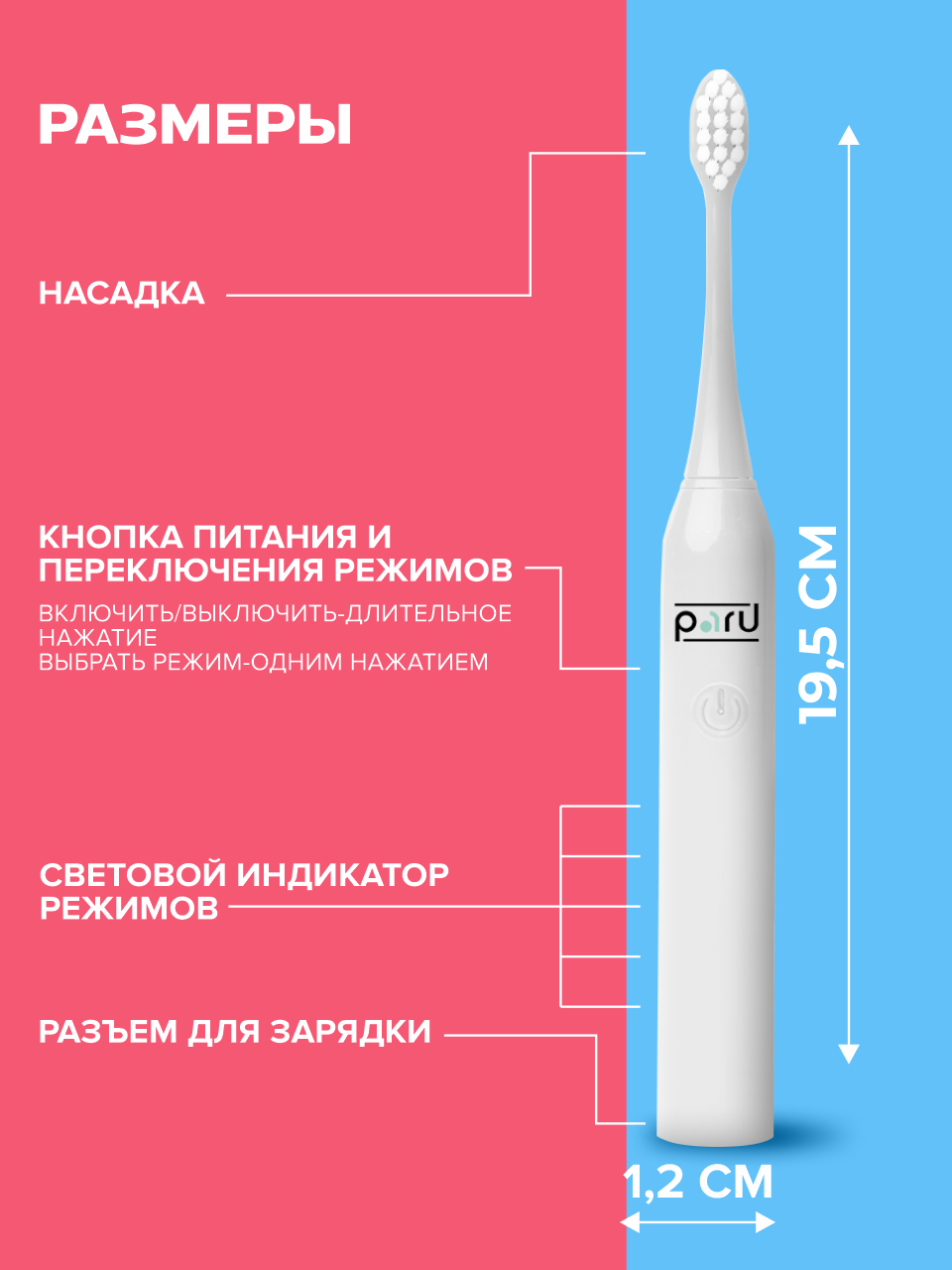 Зубная щетка электрическая PARU - фото 12
