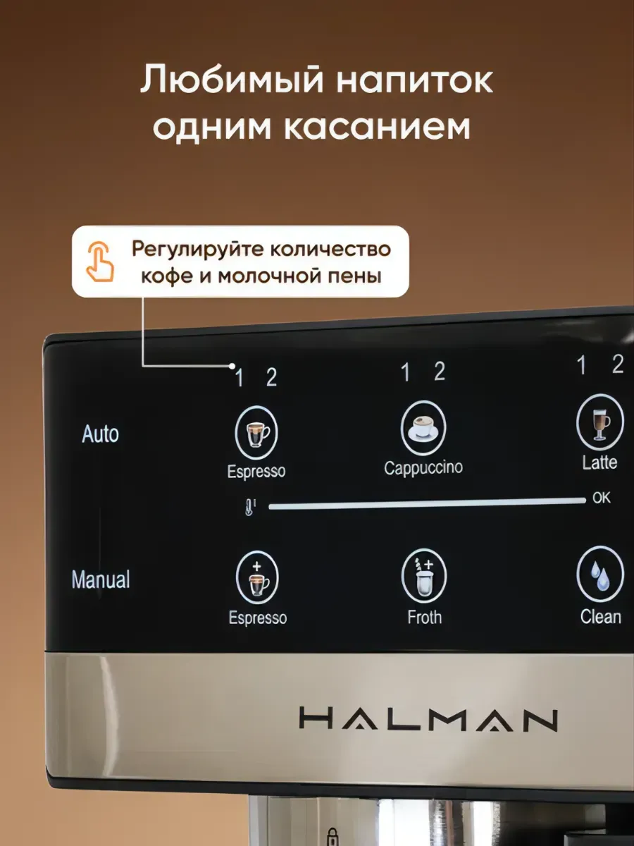 Кофемашина рожковая HALMAN HCF-1350 - фото 2