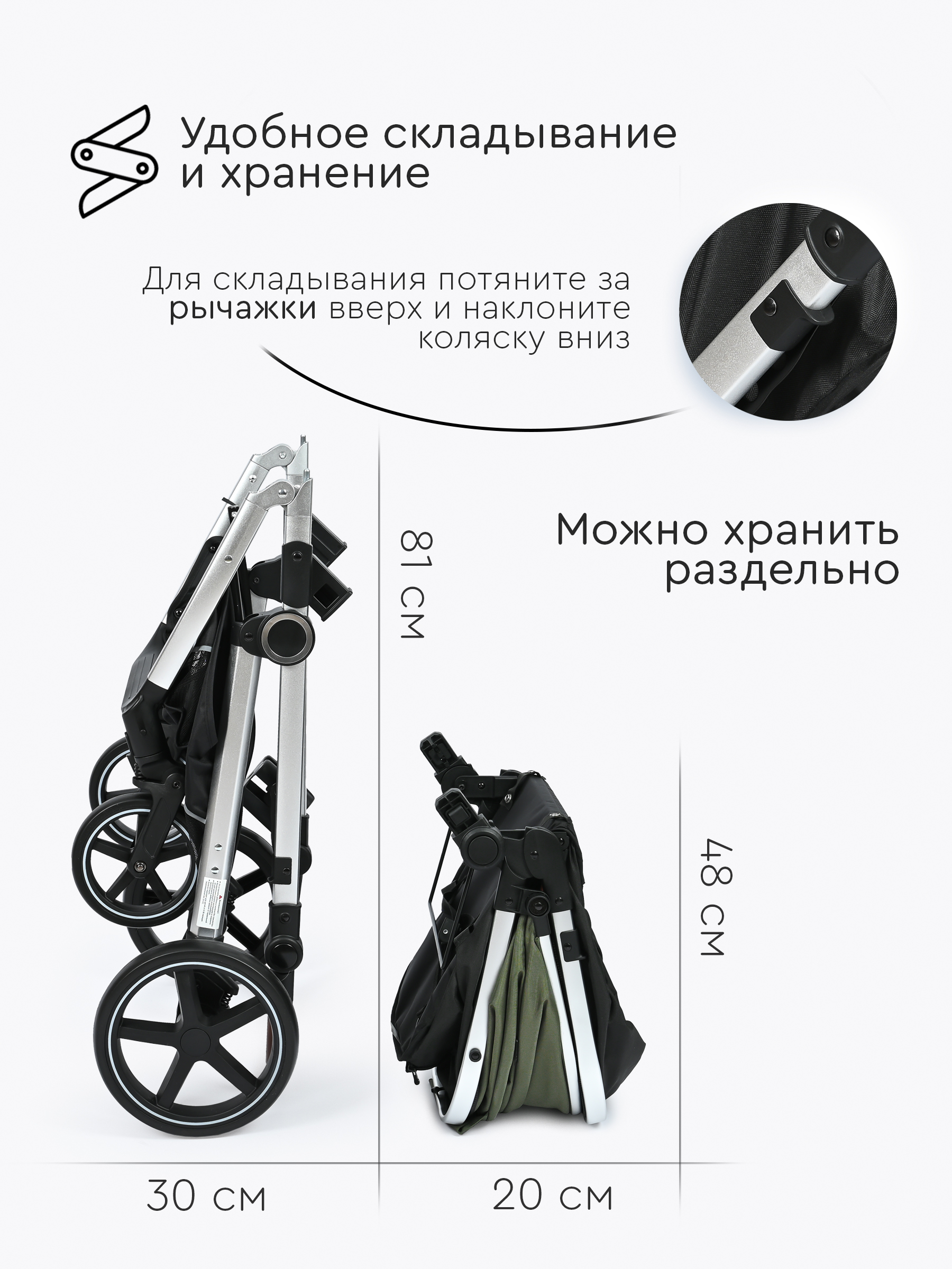 Коляска трансформер Tomix Sunny зеленый - фото 14