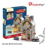 Пазл CubicFun Новогодняя кофейня LED-свет 3D