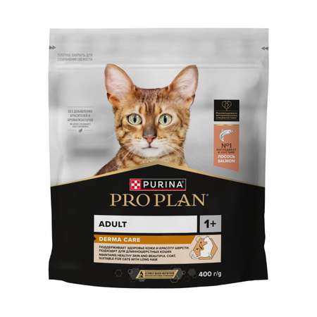 Корм сухой для кошек PRO PLAN 400г с лососем с чувствительной кожей