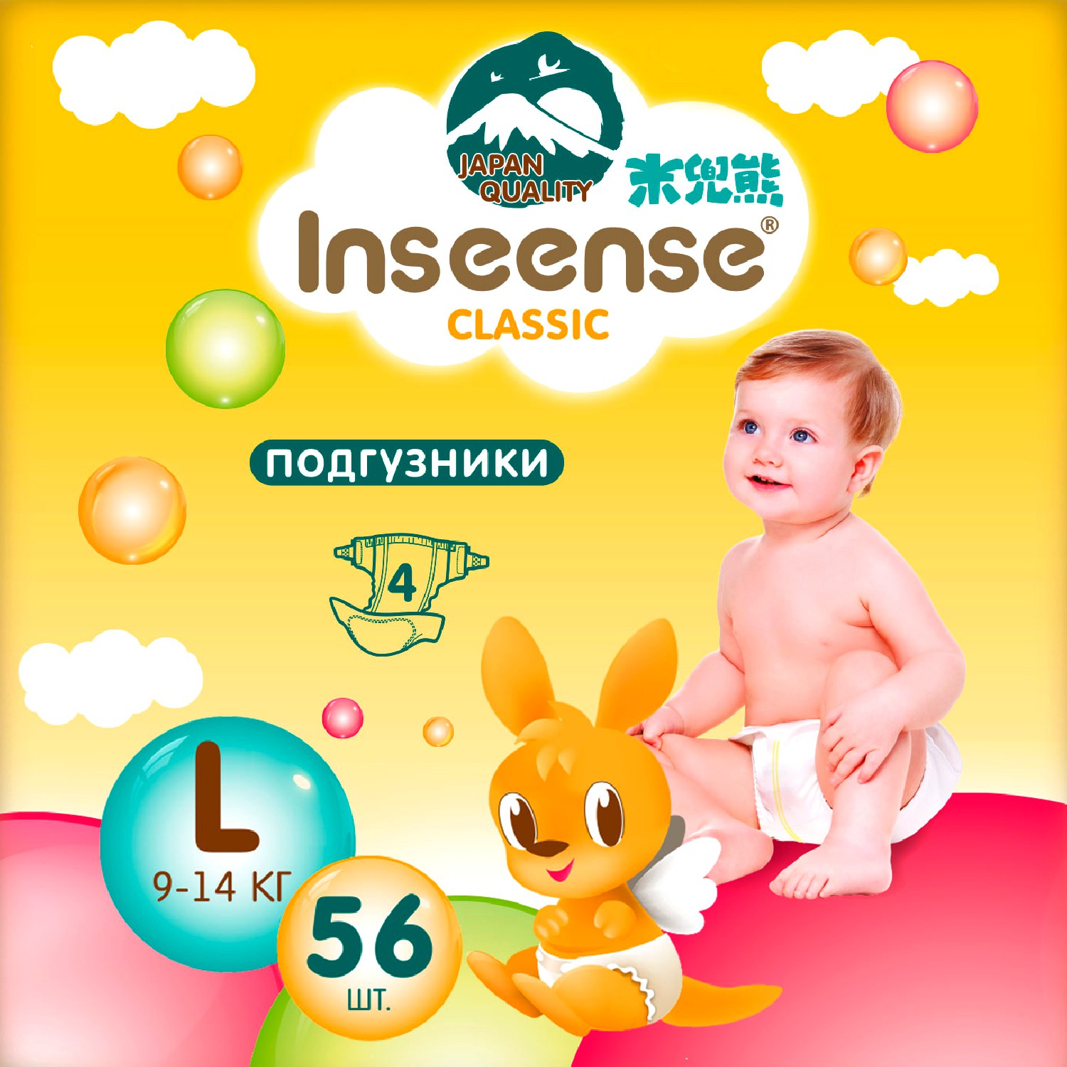 Подгузники INSEENSE L 56 шт. - фото 1