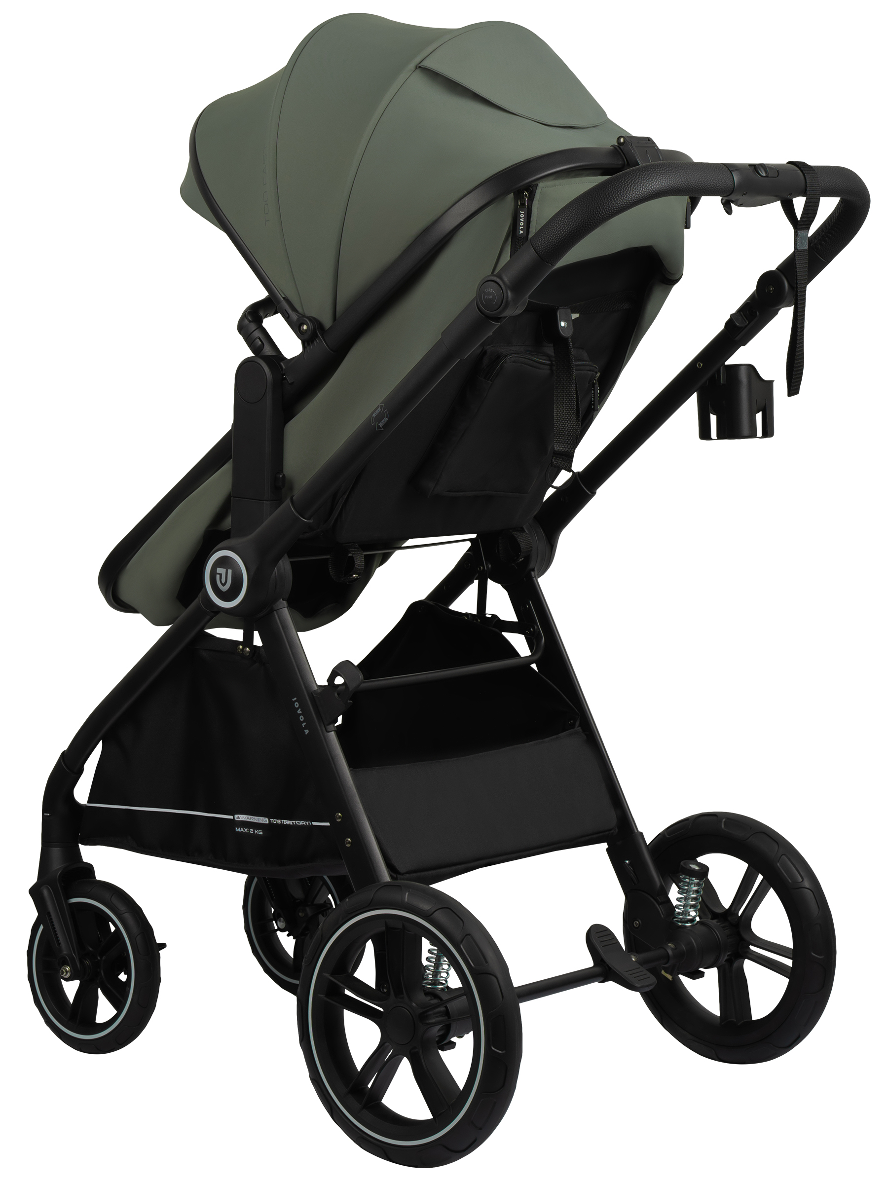 Коляска трансформер JOVOLA Truck, перекидная ручка зеленый - фото 14