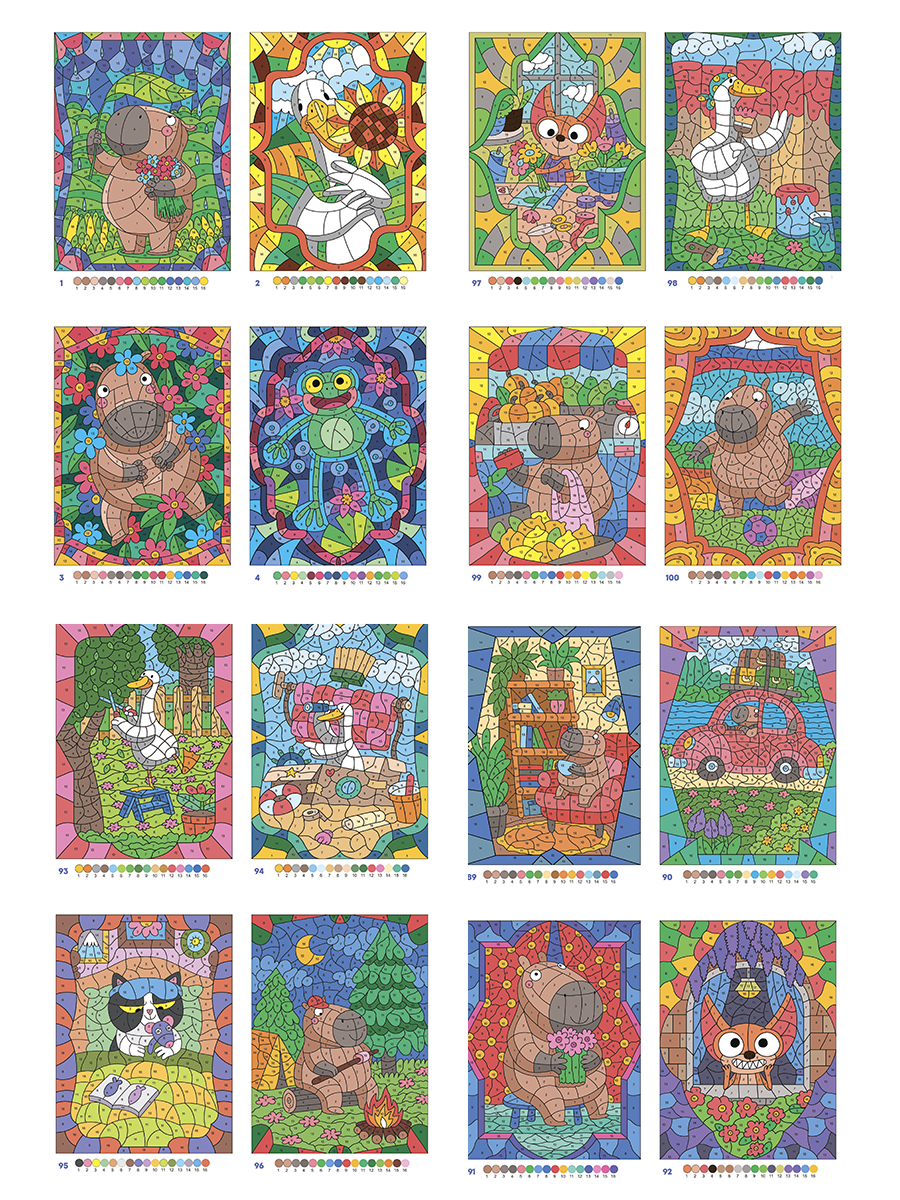 Раскраска по номерам Проф-Пресс большая Капибара и Гусь 100 сюжетов - фото 7