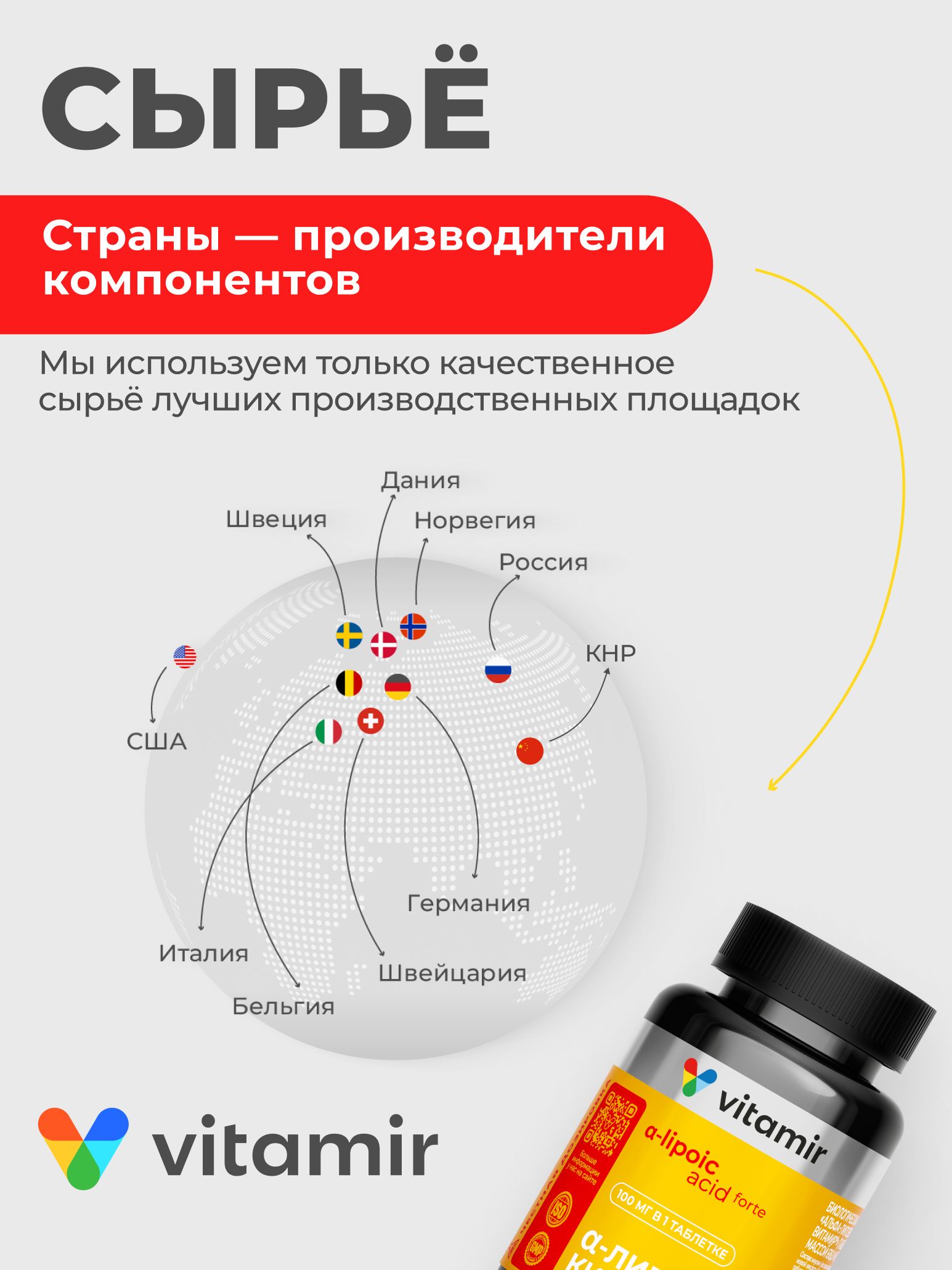 Альфа-липоевая кислота 100 мг VITAMIR PRO / БАД для печени и детокса организма / 90 таблеток - фото 8