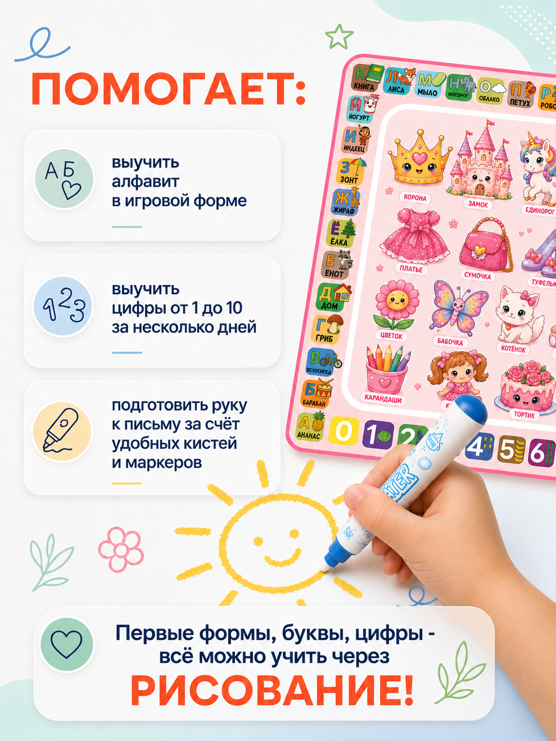 Акварисование ИнтеллектУм Коврик Для девочек - фото 5