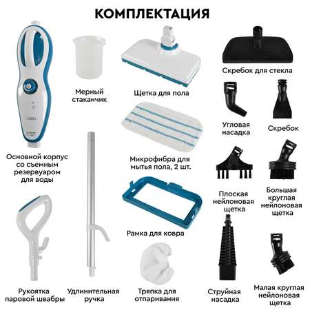 Паровая швабра Planta 2 в 1 PL-SM02 7 насадок