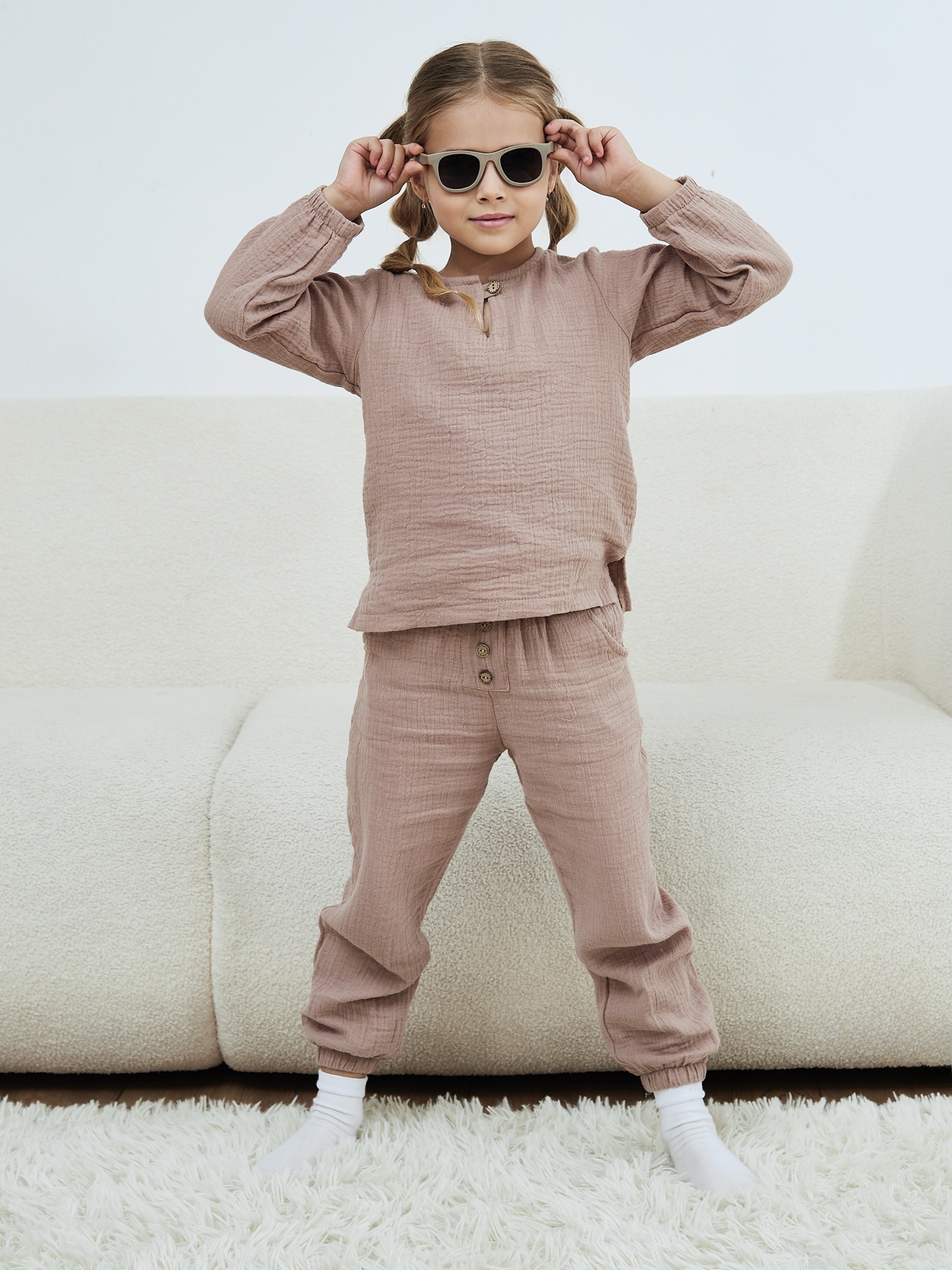 Лонгслив и брюки MOUN Костюм_муслин_бежевый - фото 13