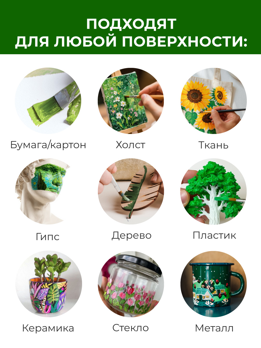 Краски акриловые Малевичъ 12 цв. - фото 9