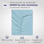 Простыня SONNO by Julia Vysotskaya 2-спальная Цвет Туманно-голубой