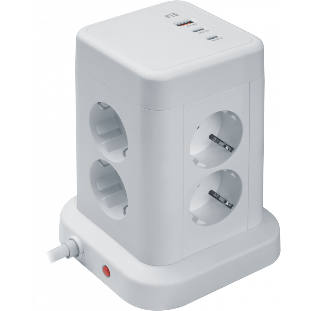 Сетевой фильтр с USBх3 Navigator 8 розеток, 16А, 1,8 м - фото 3