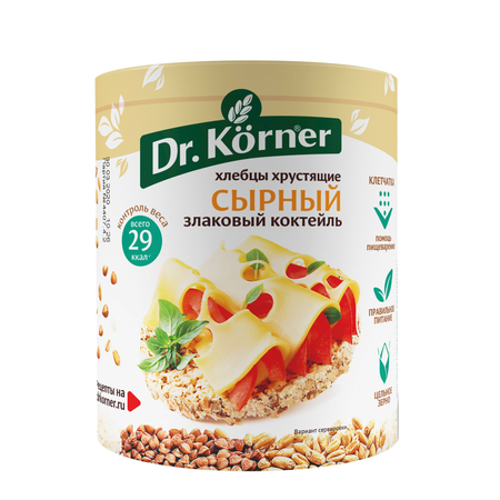 Хлебцы DrKorner Злаковый коктейль сырный 10 шт. по 100 гр.