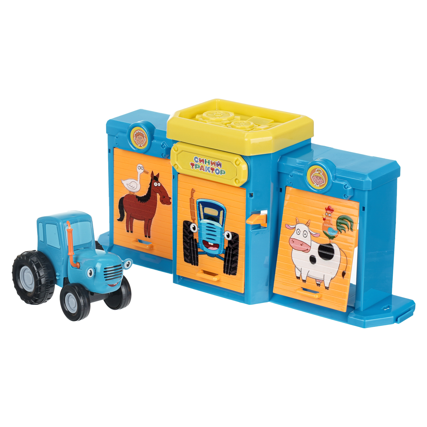Игровой набор Технопарк Синий трактор Ворота 410409 - фото 1