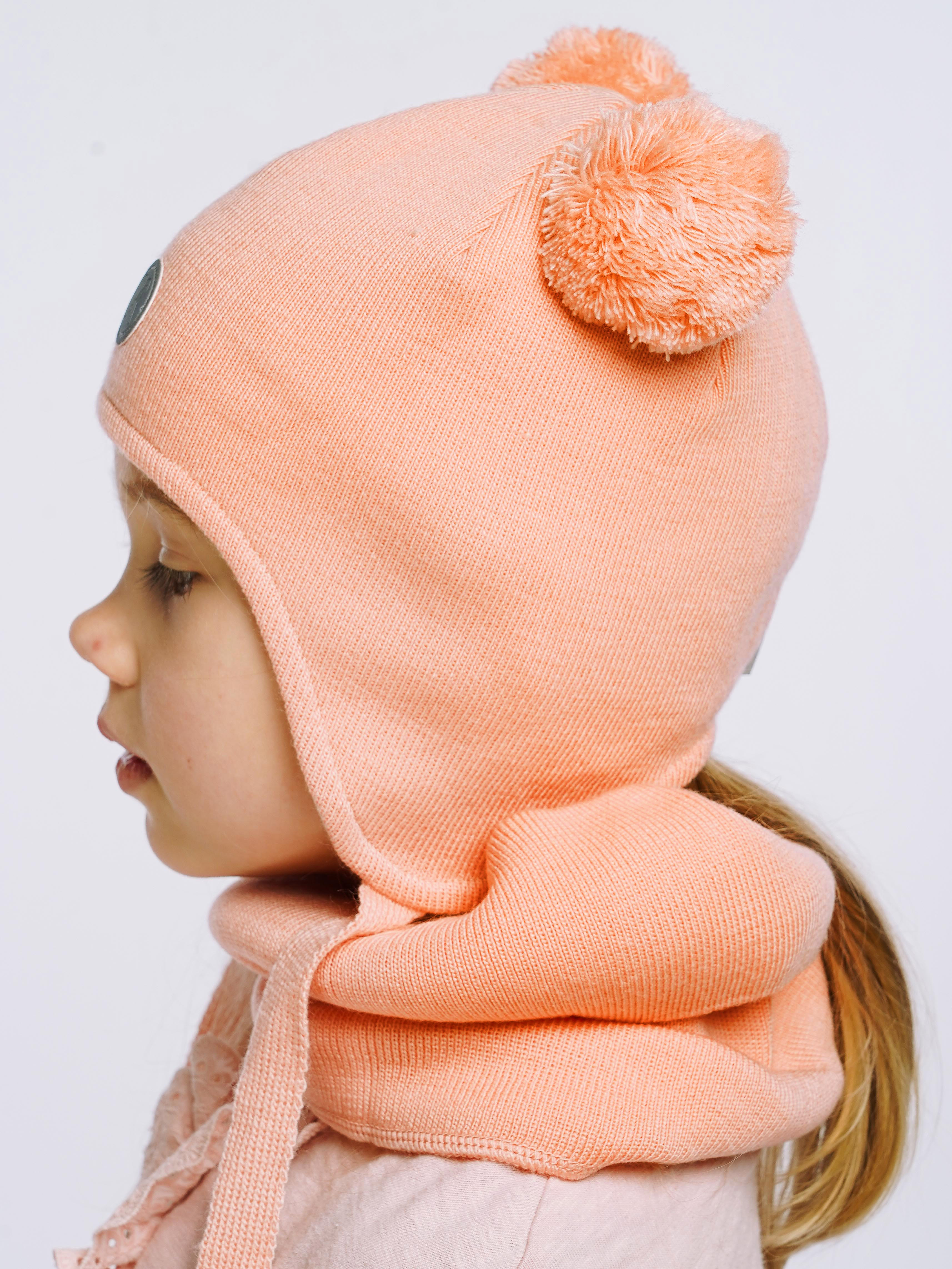 Шапка и снуд ПриКиндер U-Sp22529 Цвет: Светло-персиковый - фото 13