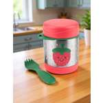 Термос Skip Hop со столовым прибором Клубника