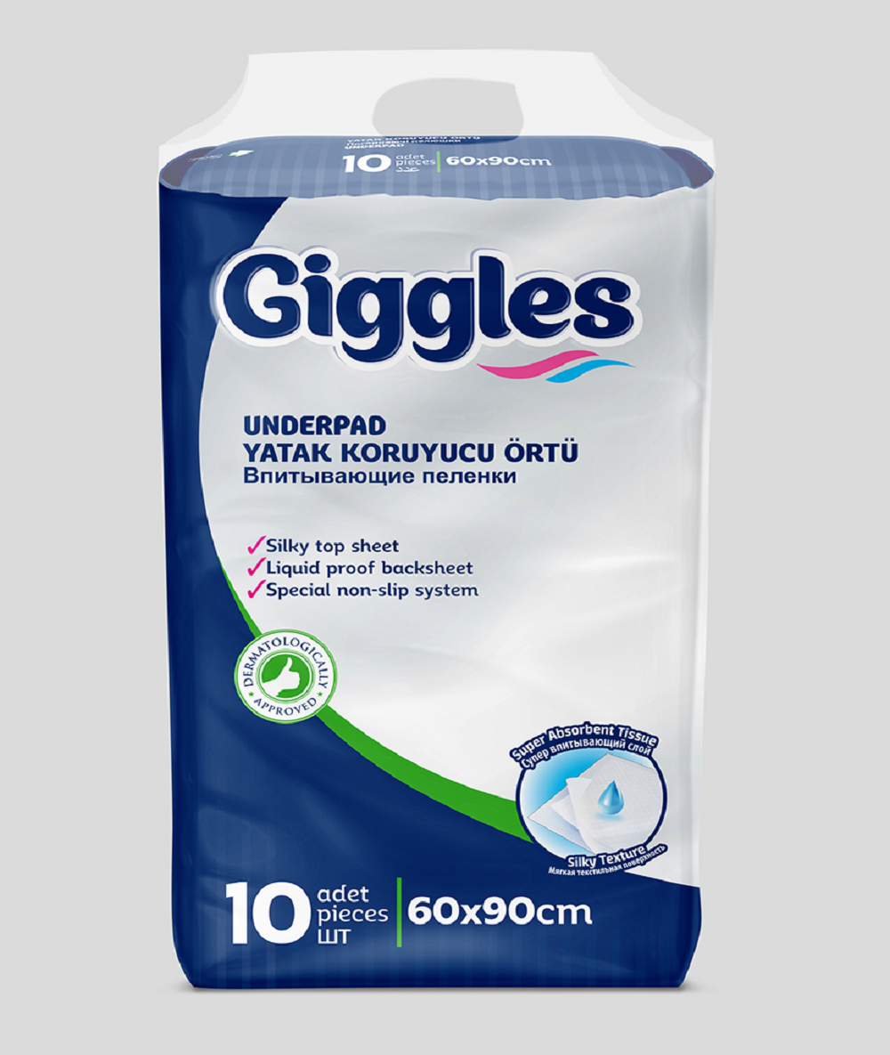 Пелёнки одноразовые Giggles 60х90 см 10 шт. - фото 1