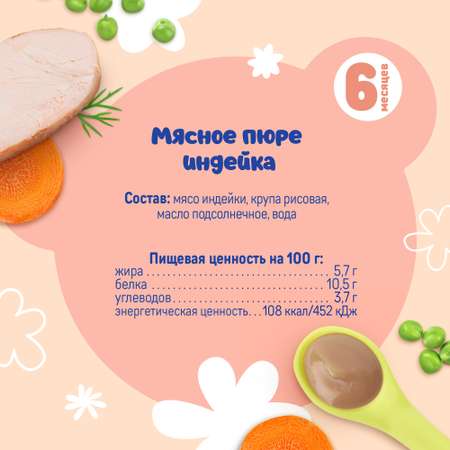 Пюре Тёма Индейка с 6 мес 90 г