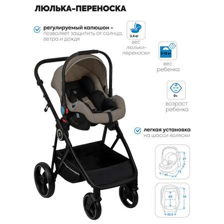 Коляска трансформер JOVOLA RAPID бежевый бежевый