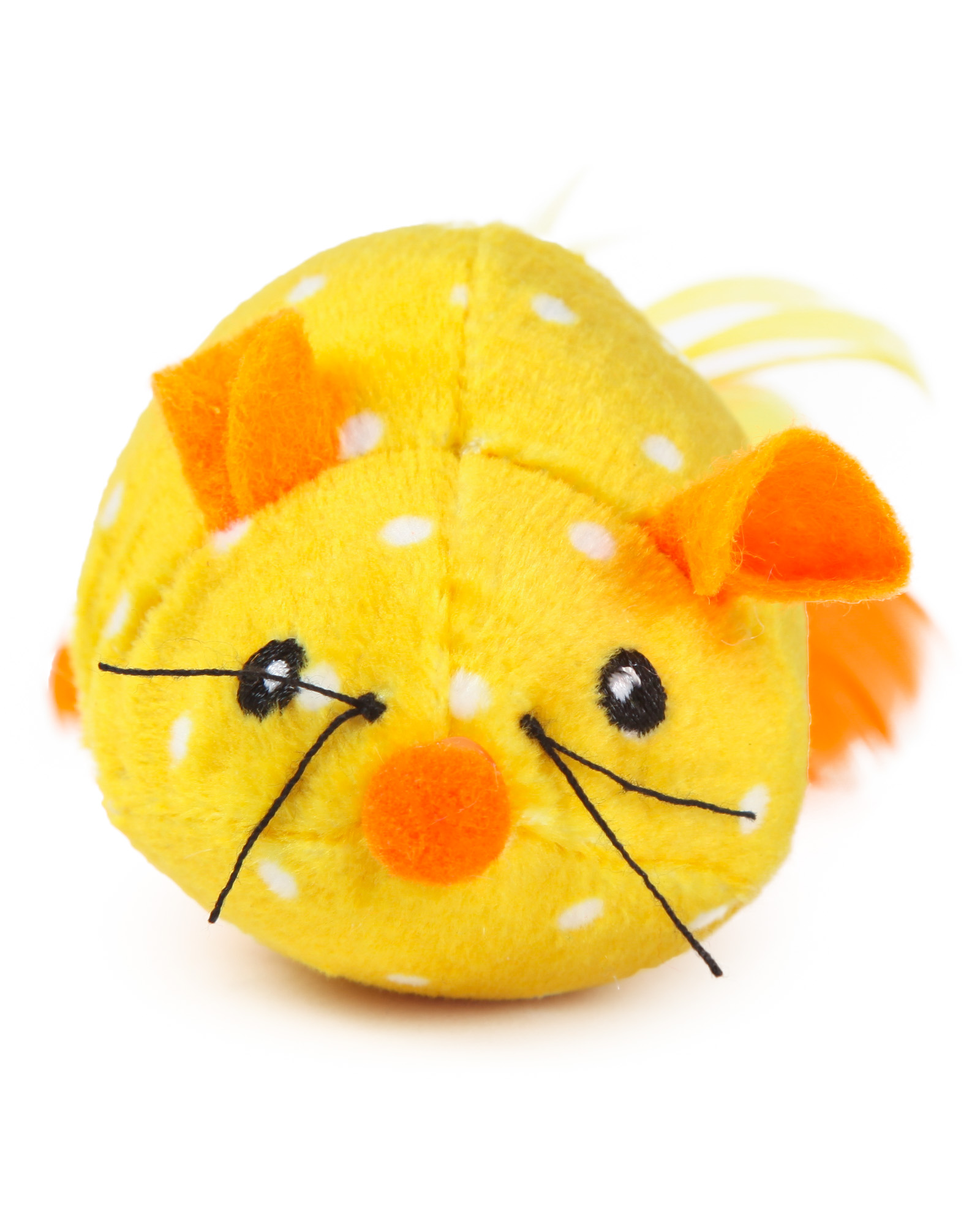 Игрушка для кошек Barbaks Мышь Одуван с перьями и кошачьей мятой 14см - фото 2