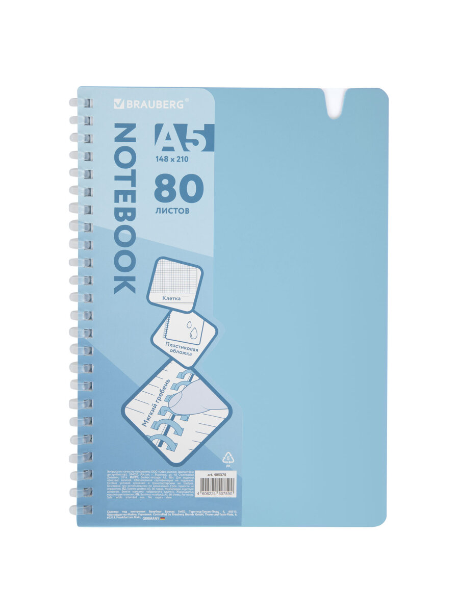 Общая тетрадь Brauberg клетка 80 лист. - фото 2
