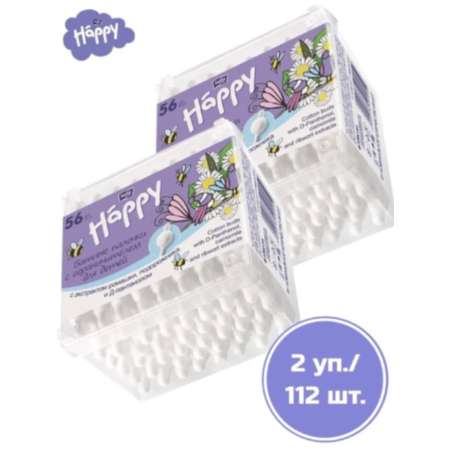 Ватные палочки Bella baby Happy С ограничителем 2 упак. 56 шт.