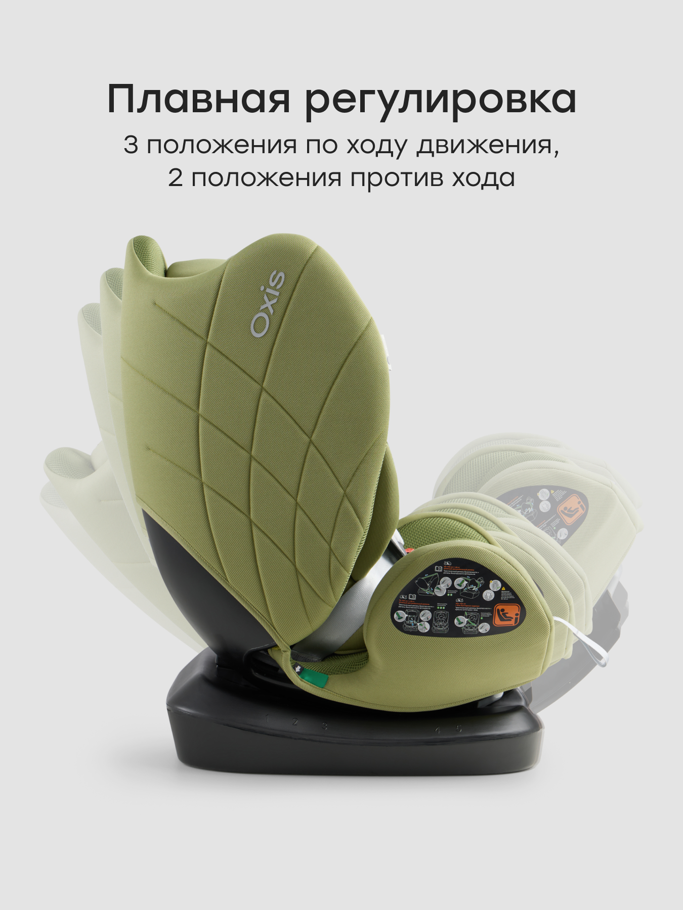 Автокресло Happy Baby Oxis 0+/1/2/3 (0-36 кг) зеленый - фото 3